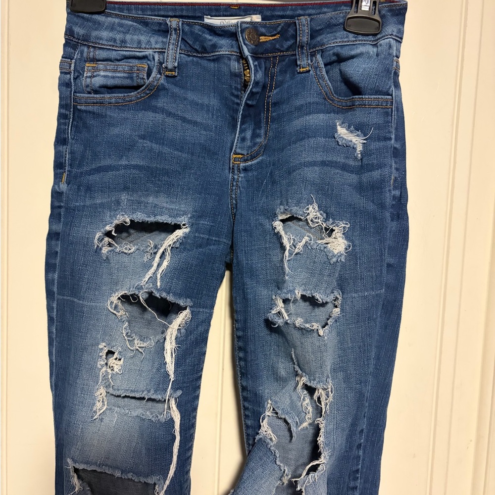 Cello Distressed Blue Skinny Jeans